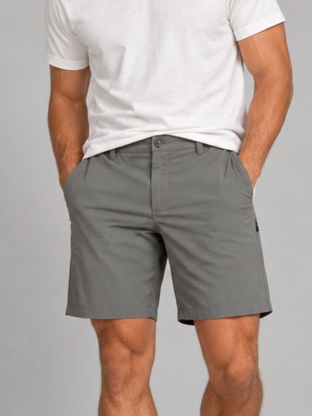 Men’s Vuori Size 36 Gray Performance Shorts Stretch Chino Golf Casual 10” Inseam
